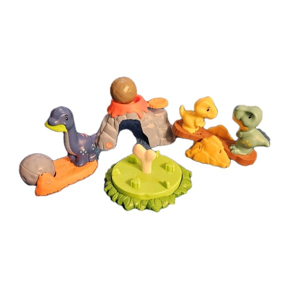 Little People Spin & Play Dinosaur Playground Toddler Playset 3 Dinos - Picture 1 of 9